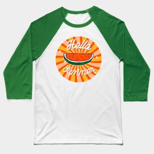 Hello Summer Watermelon Graphic Tee Baseball T-Shirt